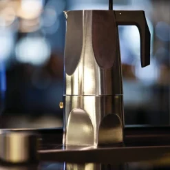 Alessi Ossidiana espressopannu 3 kuppia alumini