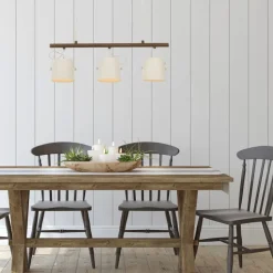 Aneta Lighting Espresso kattovalaisin 3-os. valkoinen/tumma puuväri