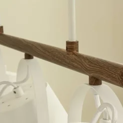 Aneta Lighting Espresso kattovalaisin 3-os. valkoinen/tumma puuväri