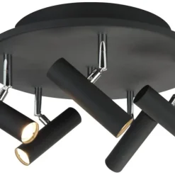 Aneta Lighting kattospotti Artic LED 5-os. pyöreä musta