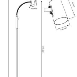 Aneta Lighting lattiavalaisin Hugin musta