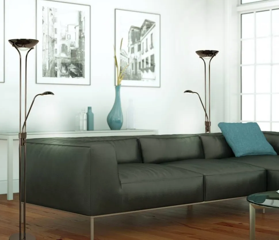 Aneta Lighting lattiavalaisin Nice LED uplight mustakromi