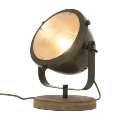 Aneta Lighting pöytävalaisin Alaska mustateräs/puu