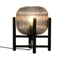 Aneta Lighting pöytävalaisin Vinda musta/savulasi