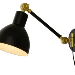Aneta Lighting seinävalaisin Dublin musta / matta messinki