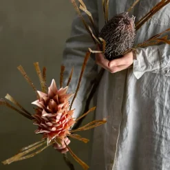 Bloomingville koristeoksa Palmflower ruskea