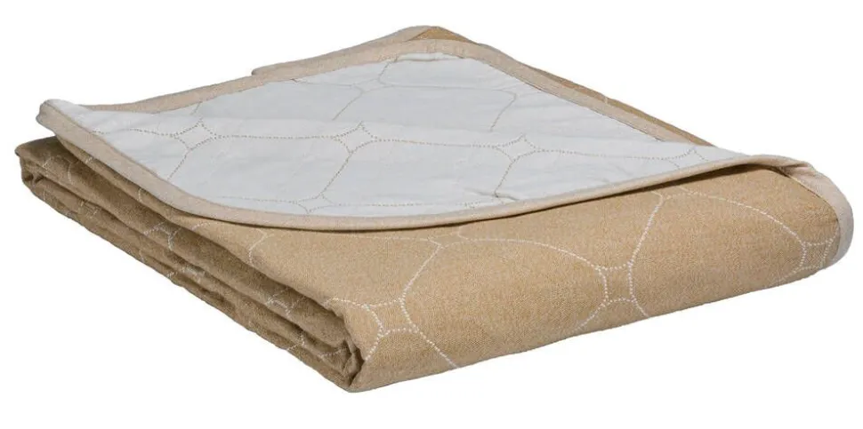 Create Home Aamu päiväpeite 2-puoleinen 150x260cm khaki/l.valkoinen