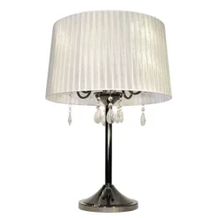 Design by Grönlund Crystal pöytävalaisin valkoinen/mustakromi