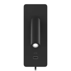 Design by Grönlund seinävalaisin Gent USB A+C musta