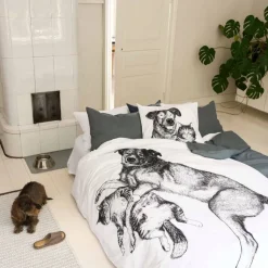 Finlayson pussilakanasetti Selviytyjät 150x210+50x60 musta/valkoinen