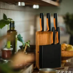 Fiskars Functional Form veitsitukki bambu (sis. 5 veistä)