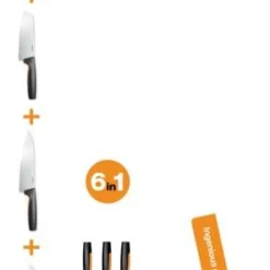 Fiskars Functional Form veitsitukki bambu (sis. 5 veistä)