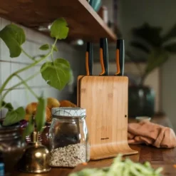 Fiskars Functional Form veitsitukki bambu (sis. 3 veistä)