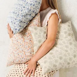 IB Laursen tyynynpäällinen Antonia beige kukat ruskea/punain
