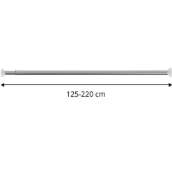 Ihanin suihkuverhotanko 125-220 cm hopea