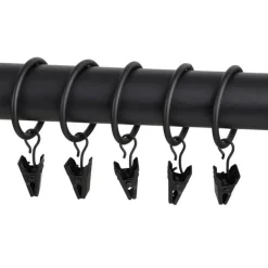 Ihanin verhorenkaat nipistimellä 25/32 mm mattamusta