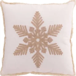 Koristetyyny Snoflake 45x45 cm valkoinen/beige