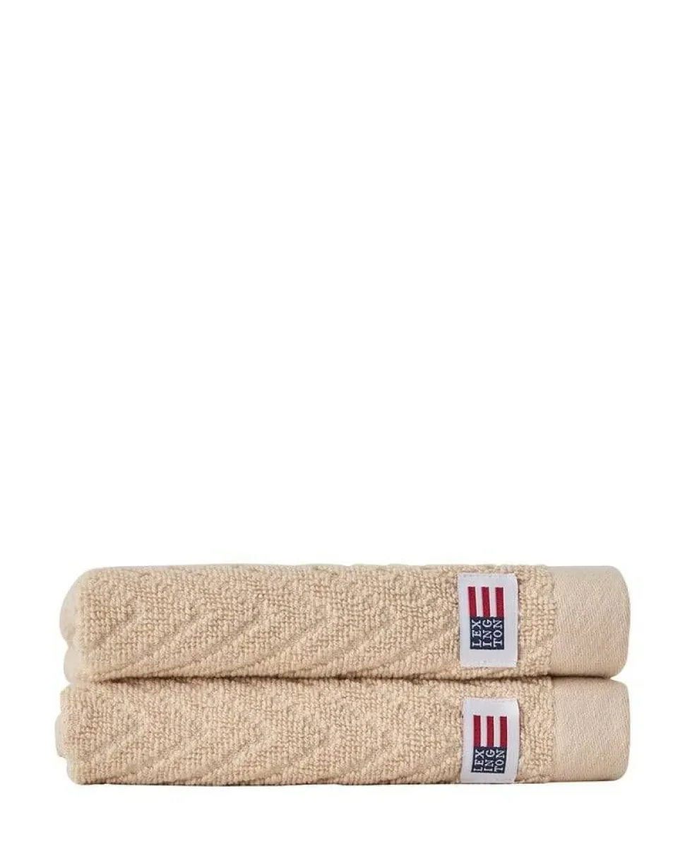 Lexington pyyhesetti 30x50 cm herringbone 2 kpl beige
