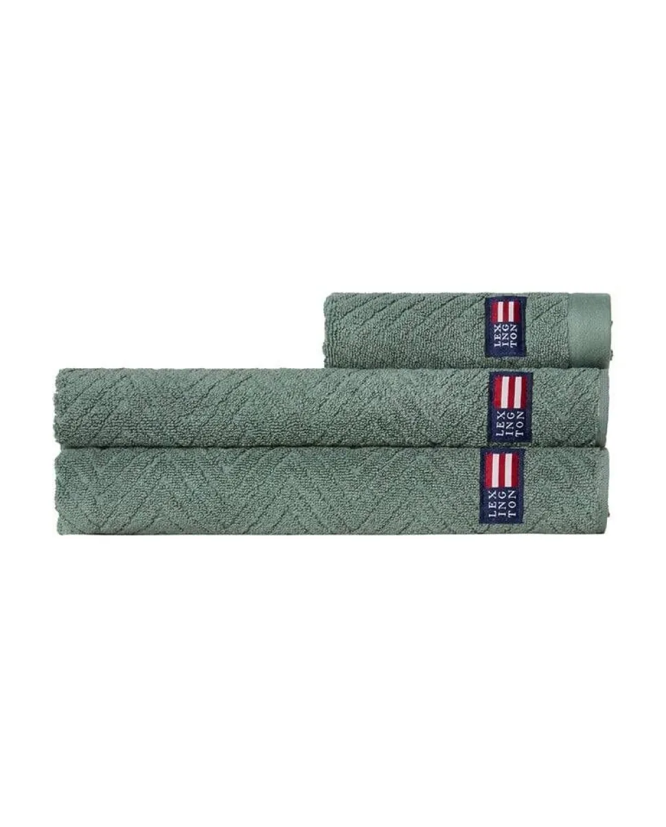 Lexington pyyhe 70x130 cm herringbone vihreä