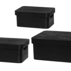 4Living puulaatikko kannella 30x21x13 cm musta