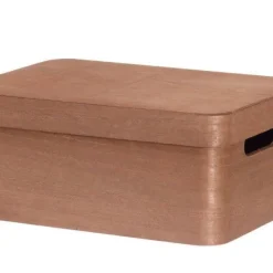 4Living puulaatikko kannella 30x21x13 cm ruskea