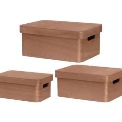 4Living puulaatikko kannella 25x17x11 cm ruskea