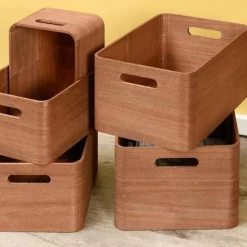 4Living puulaatikko 35x26x18 cm ruskea