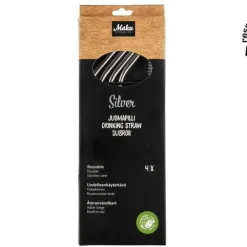 Maku juomapilli ruostumatonta terästä 4 kpl