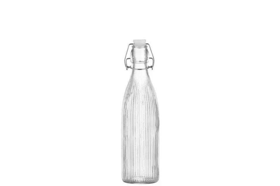 Marjukka lasipullo patenttikorkilla pystyraidat 550 ml