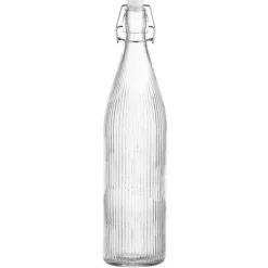 Marjukka lasipullo patenttikorkilla pystyraidat 1100 ml