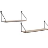 Mirrors and More seinähylly Dana musta/puu 2-pack