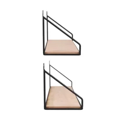 Mirrors and More seinähylly Dana musta/puu 2-pack