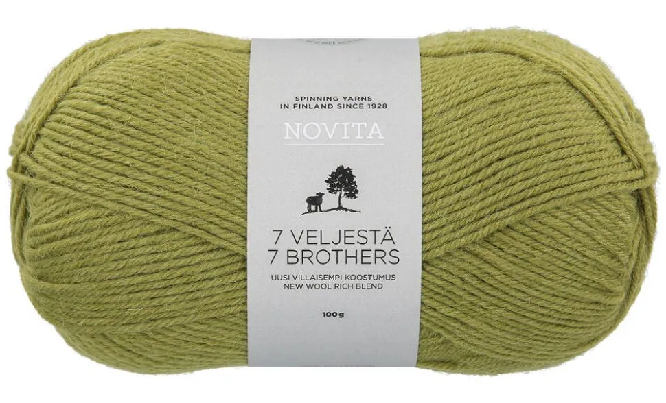 Novita 7 Veljestä lanka 100 g 330 artisokka