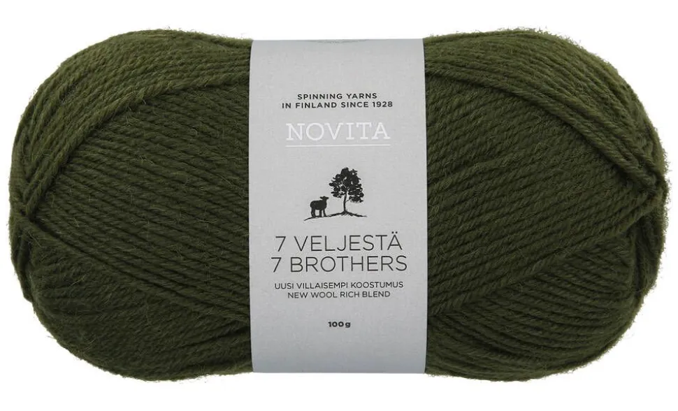 Novita 7 Veljestä lanka 100 g 391 kuusikko