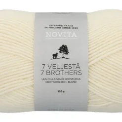 Novita 7 Veljestä lanka 100 g 010 luonnonvalkoinen