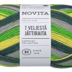 Novita 7 Veljestä Raita lanka Jättiraita 150g 8281 havu