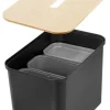 Smartstore Collect lajitteluastiasetti vanerikannella 76 L musta