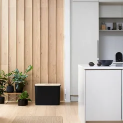 Smartstore Collect lajitteluastiasetti vanerikannella 76 L musta