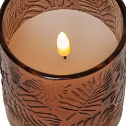 Star Trading LED-kynttilä Flamme Leaf 10 cm ruskea