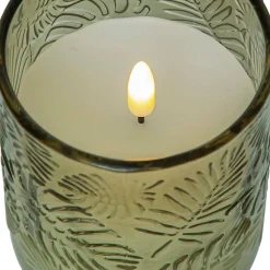 Star Trading LED-kynttilä Flamme Leaf 10 cm vihreä
