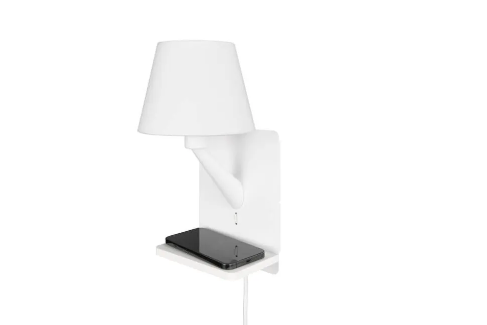 Trio Lighting Comfort seinävalaisin E14 mattavalkoinen latau