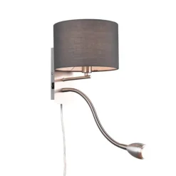 Trio Lighting seinävalaisin Hotel lukuvalolla E14 + LED harm