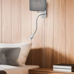 Trio Lighting seinävalaisin Hotel lukuvalolla E14 + LED harm