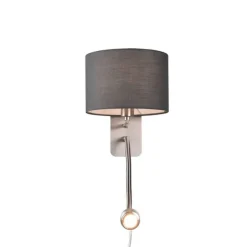Trio Lighting seinävalaisin Hotel lukuvalolla E14 + LED harm