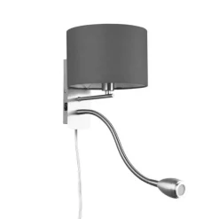 Trio Lighting seinävalaisin Hotel lukuvalolla E14 + LED harm