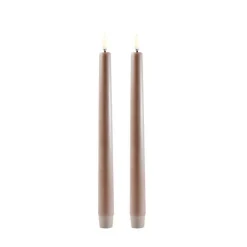 Uyuni LED-kruunukynttilä 2,3x25 cm Sandstone Smooth 2 kpl