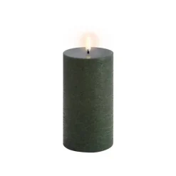 Uyuni LED-kynttilä 7,8x15,2 cm Olive green Rustic