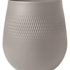 Villeroy&Boch Manufacture Collier vaasi 21x21x23 cm 5,54 L taupe carre