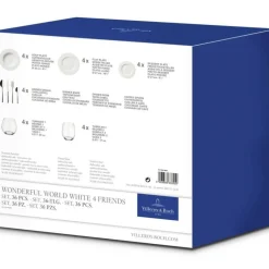 Villeroy&Boch Wonderful World Astiasto 4 hlö valkoinen 36-os.